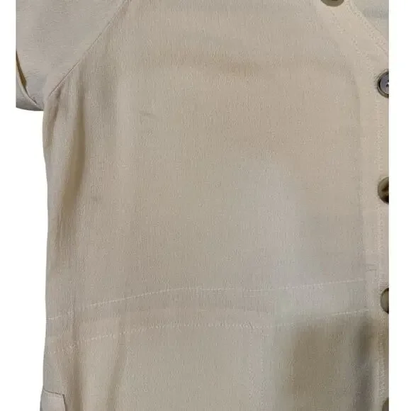 NWT Cupshe Beige Button Down Shirt Dress Cover-Up Size Small - Picture 4 of 6